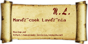 Manácsek Lavínia névjegykártya